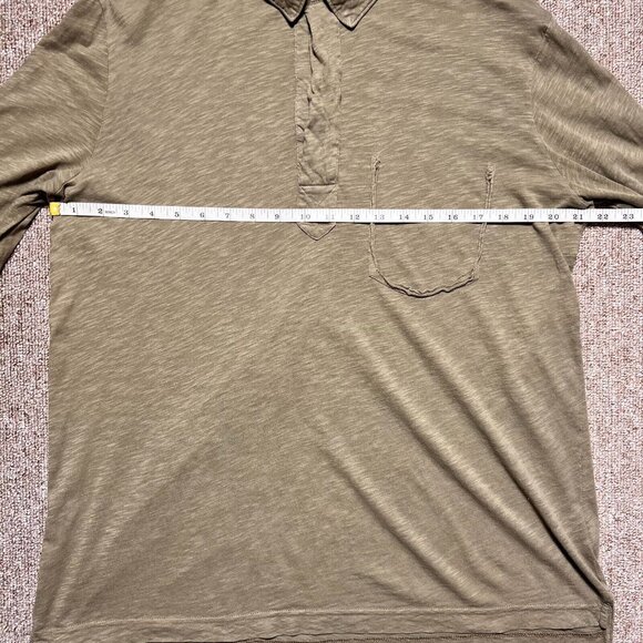 Zadig and Voltaire Togo Flamme Overdyed Olive Green Long Sleeve Polo Shirt MED - Picture 5 of 7
